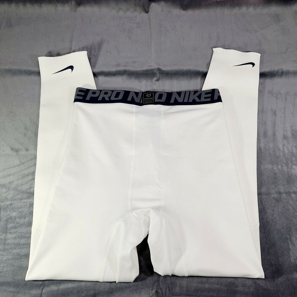 NIKE KD Kevin Durant Custom Player Issued Nike Pro Tights White 777569-102